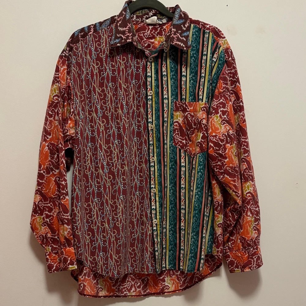 Vintage Printed Button Up